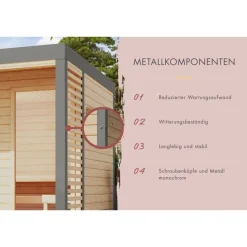 Saunahaus 'Aressa 1' anthrazit / graualuminium Ofen 9 kW Bio externe Steuerung 191 x 231,5 x 276 cm