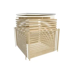Saunahaus 'Aressa 1' naturbelassen / graualuminium Ofen 9 kW externe Steuerung 191 x 231,5 x 276 cm