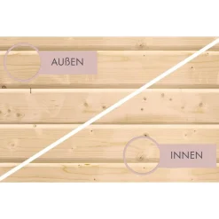 Saunahaus 'Aressa 3' naturbelassen / graualuminium Ofen 9 kW externe Steuerung 276 x 231,5 x 276 cm