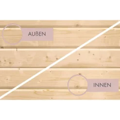 Saunahaus 'Bosco 6' naturbelassen 9 kW Ofen externe Steuerung 396 x 231 x 217 cm