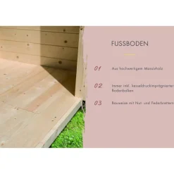 Saunahaus 'Bosco 6' naturbelassen 9 kW Bio-Ofen externe Steuerung 396 x 231 x 217 cm