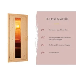Saunahaus 'Bosco 6' naturbelassen 9 kW Bio-Ofen externe Steuerung 396 x 231 x 217 cm