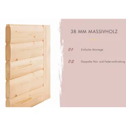 Saunahaus 'Bosco 3' terragrau 9 kW Ofen externe Steuerung 231 x 196 x 228 cm