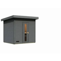 Saunahaus 'Bosco 3' terragrau 231 x 196 x 228 cm