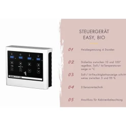 Saunahaus 'Bosco 2' terragrau 9 kW Bio-Ofen externe Steuerung 196 x 196 x 228 cm