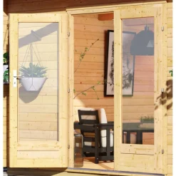 Saunahaus 'Francisco 1' A naturbelassen 9 kW Bio-Ofen externe Steuerung 309 x 309 x 229 cm