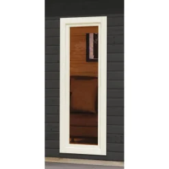 Saunahaus 'Francisco 5' B terragrau 9 kW Ofen externe Steuerung 509 x 369 x 253 cm