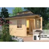 Saunahaus 'Kurikka' mit Sauna Varberg 3 und 7,5 kW BioS-Ofenset, Steuerung 298 x 298 x 315 cm
