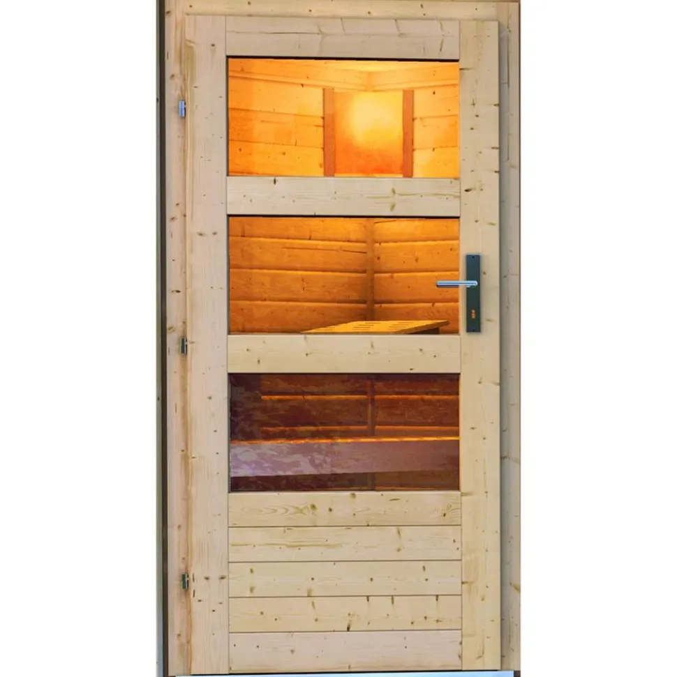 Saunahaus 'Norge' natur 9 kW Ofen, Steuerung Easy 231 x 196 x 238 cm