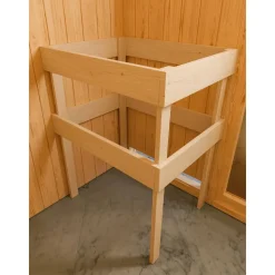 Saunahaus 'Norge' natur 9 kW Ofen, Steuerung Easy, Milchglastür 231 x 196 x 238 cm