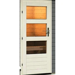 Saunahaus 'Norge' terragrau 9 kW Ofen, Steuerung Easy 231 x 196 x 238 cm