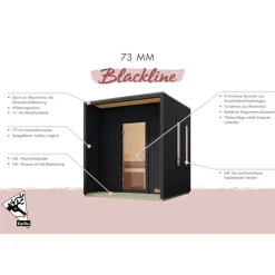 Saunahaus 'Orcadia' naturbelassen Ofen 9 kW Bio externe Steuerung 219,5 x 244 x 216,5 cm