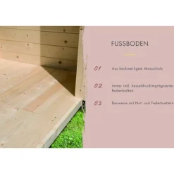 Saunahaus 'Orcadia' naturbelassen Ofen 9 kW Bio externe Steuerung 219,5 x 244 x 216,5 cm