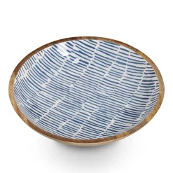 Schale Mangoholz blau 30 x 6 x 30 cm