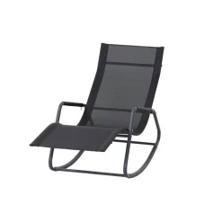 Schaukelliege 'Aliano' schwarz 57 x 84 x 143 cm