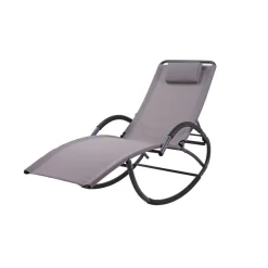 Schaukelliege 'Siros' verstellbar grau 63 x 106 x 177 cm