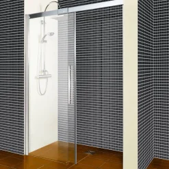 Schiebetür 'Beta' für Nische links, mit Antikalkbeschichtung 120 x 190 cm chrom