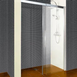 Schiebetür 'Beta' für Nische rechts, mit Antikalkbeschichtung 120 x 190 cm chrom