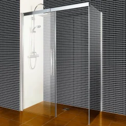 Schiebetür 'Beta' für Seitenwand links 140 x 190 cm chrom