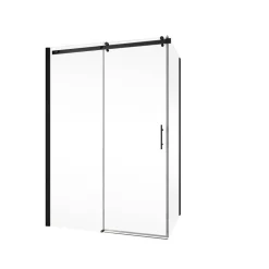 Schiebetür inklusive Seitenwand 'Alexa Style 2.0' mattschwarz 120 x 90 cm