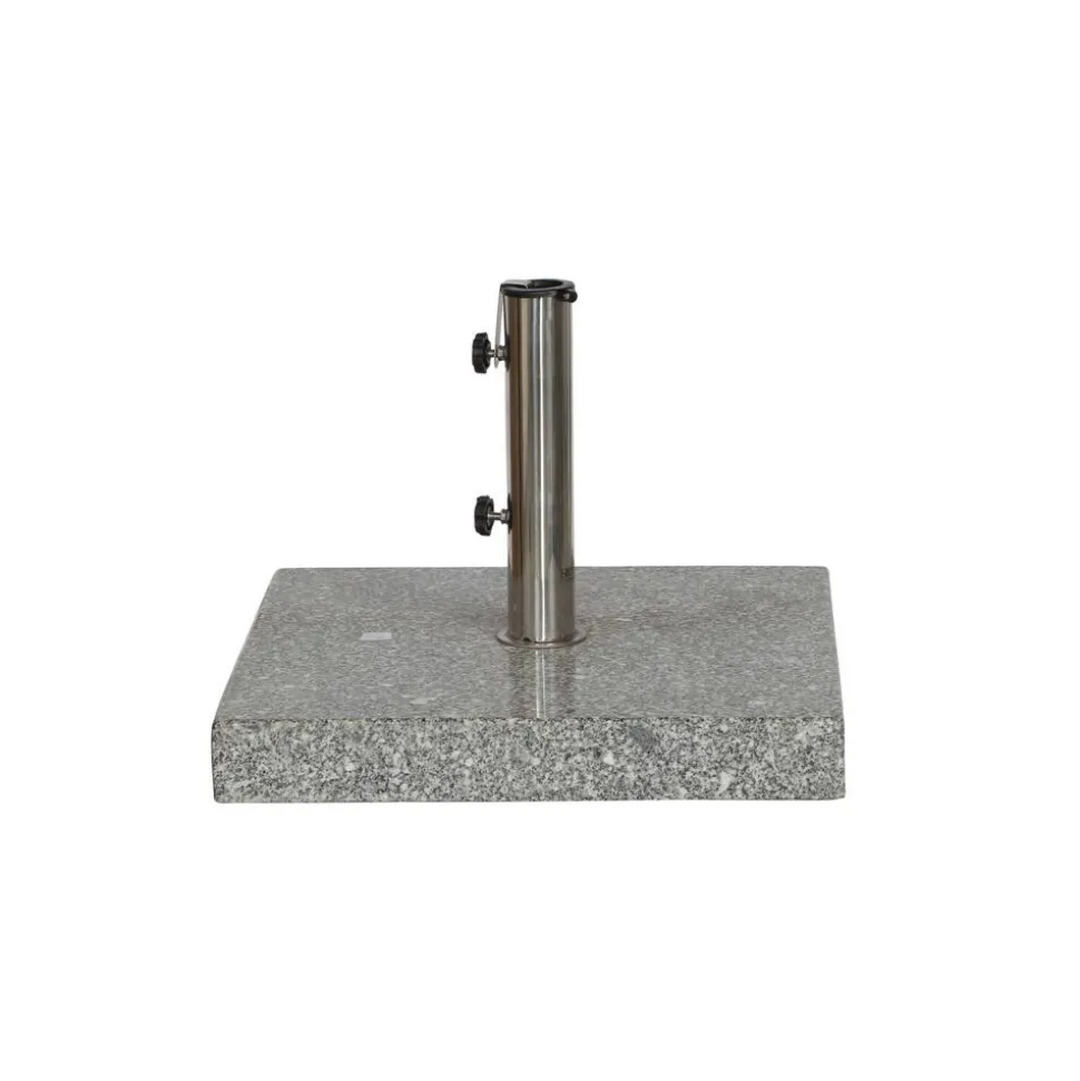 Schirmständer für Schirmmast mit Ø 25 - 48 mm Granit/Edelstahl 50 x 50 x 9 cm