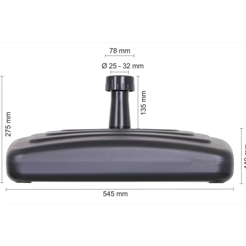 Schirmständer für Schirmmast mit Ø 25 - 32 mm Kunststoff 56 x 38,5 x 14 cm