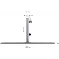 Schirmständer für Schirmmast mit Ø 25 - 40 mm Stahl 30 x 60 x 31,5 cm