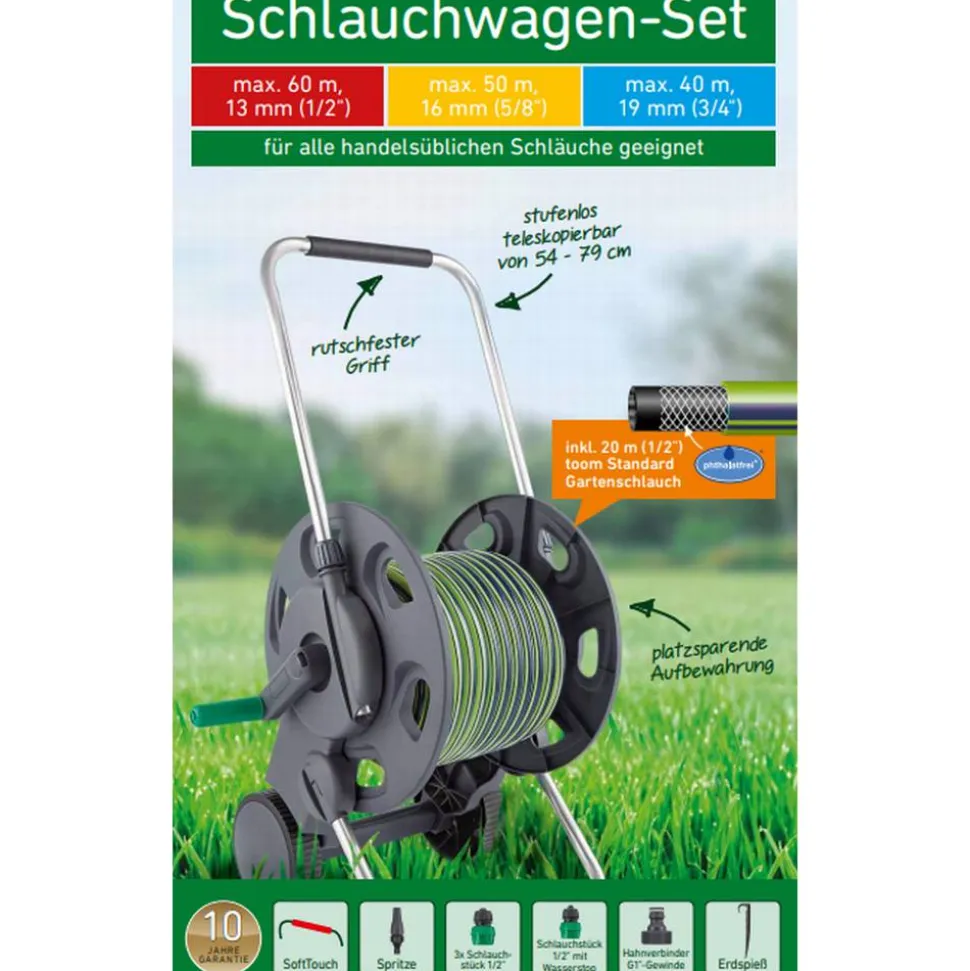 Schlauchwagen-Set anthrazit, grün 20 m Schlauchkapazität