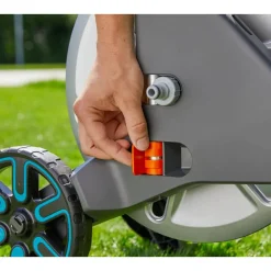 Schlauchwagen-Set 'CleverRoll M Easy Metall' silbern, orange 25 m Schlauchkapazität