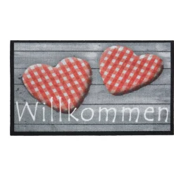 Schmutzfangmatte 'Willkommen' grau 39 x 58 cm