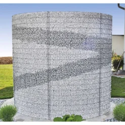 Schneckendusche/Umkleide silbern Gabione 230 x 180 x 210 cm