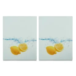 Schneidebrett 'Lemon Splash' mehrfarbig 40 x 0,8 x 52 cm