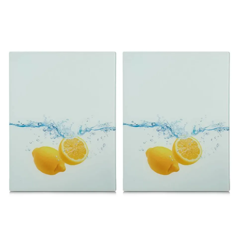 Schneidebrett 'Lemon Splash' mehrfarbig 40 x 0,8 x 52 cm