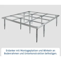 Schraubfundament für Gerätehaus Berry Typ 2, ohne Rahmen