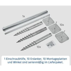 Schraubfundament für Gerätehaus Berry Typ 2, ohne Rahmen