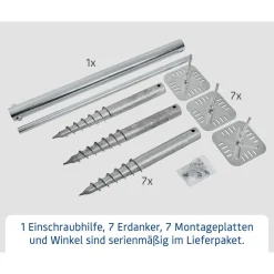 Schraubfundament für Gerätehaus 'Euroline' 7 Erdanker