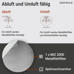 Schräghaube 'CH 2060 SBM' Edelstahl/Glas schwarz 60 cm