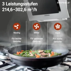 Schräghaube 'CH 2060 SBM' Edelstahl/Glas schwarz 60 cm