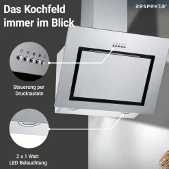 Schräghaube 'CH22020IXB' Edelstahl 60 cm