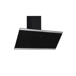 Schräghaube 'CH89090S' Metall/Glas schwarz 90 cm