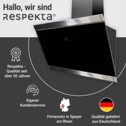 Schräghaube 'CH89090S' Metall/Glas schwarz 90 cm