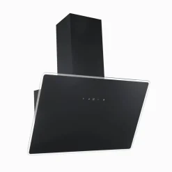 Schräghaube 'CH112080S' Metall/Glas schwarz 80 cm