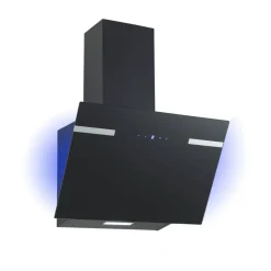 Schräghaube 'CH69060SA+' Metall/Glas schwarz 60 cm