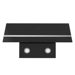 Schräghaube 'CH24090SAM' Metall/Glas schwarz 90 cm