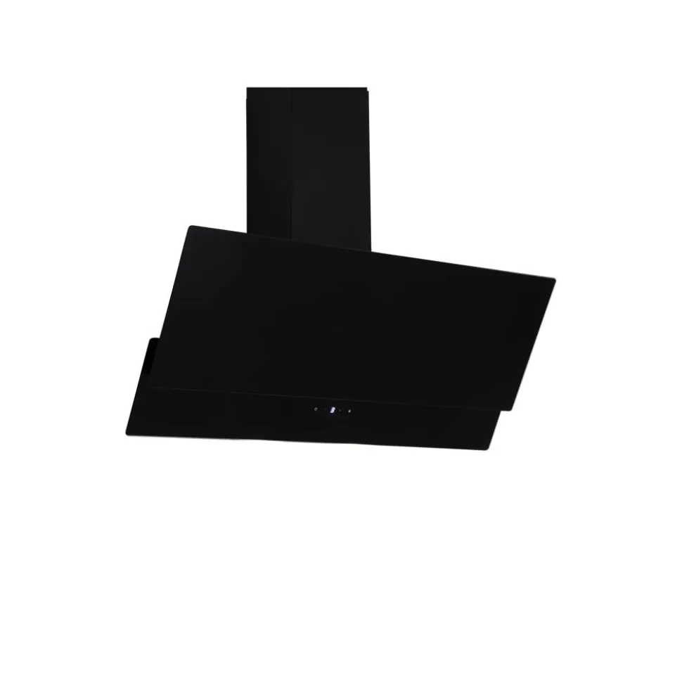 Schräghaube 'CH66038-90SAM' Metall/Glas schwarz 90 cm
