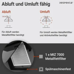 Schräghaube 'CH21060SBZ' Metall/Glas schwarz 60 cm