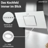 Schräghaube 'CH22010/90WBZ' Metall/Glas weiß 90 cm