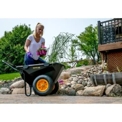 Schubkarre 'Cub Cart' schwarz Stahl / Kunststoff 127 x 71 x 74 198 Liter