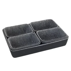 Schubladen Organizer grau Filz 7-teilig