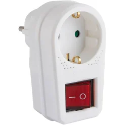 Schutzkontakt Adapterstecker mit Schalter